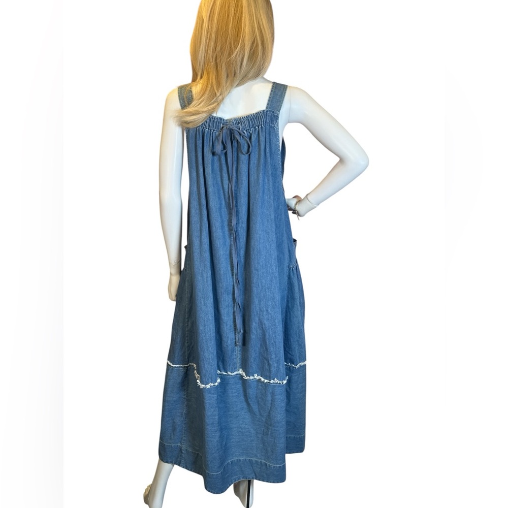 VEVERET Pinafore Light Wash Denim Dress NWOT - Picture 5 of 8